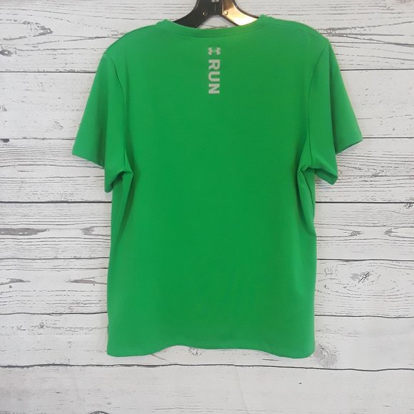 NEW Under Armour Heat Gear Green Logo Athletic Top - Picture 3 of 5